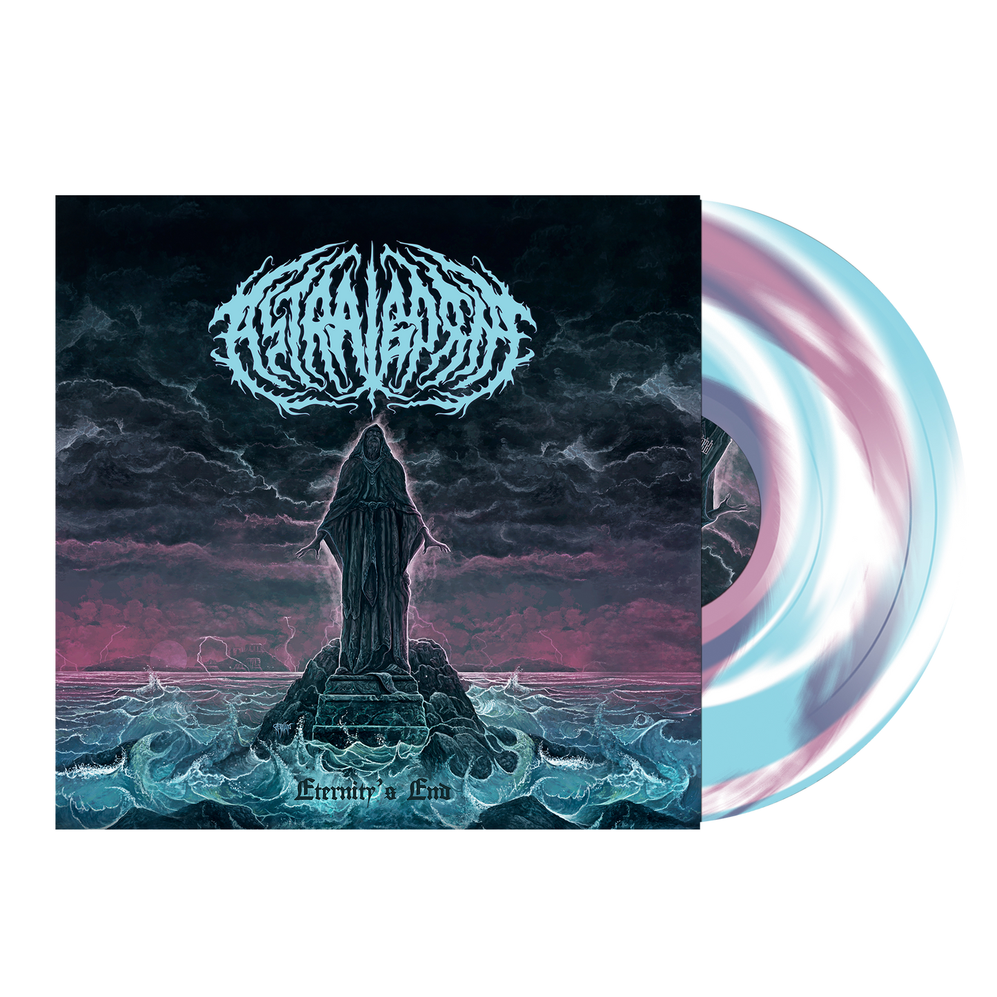 Astralborne - Eternity's End on Baby Blue with White Mauve Purple Swirl Vinyl LP