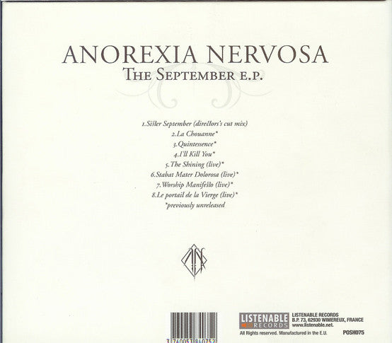 Anorexia Nervosa - The September E.P. - CD