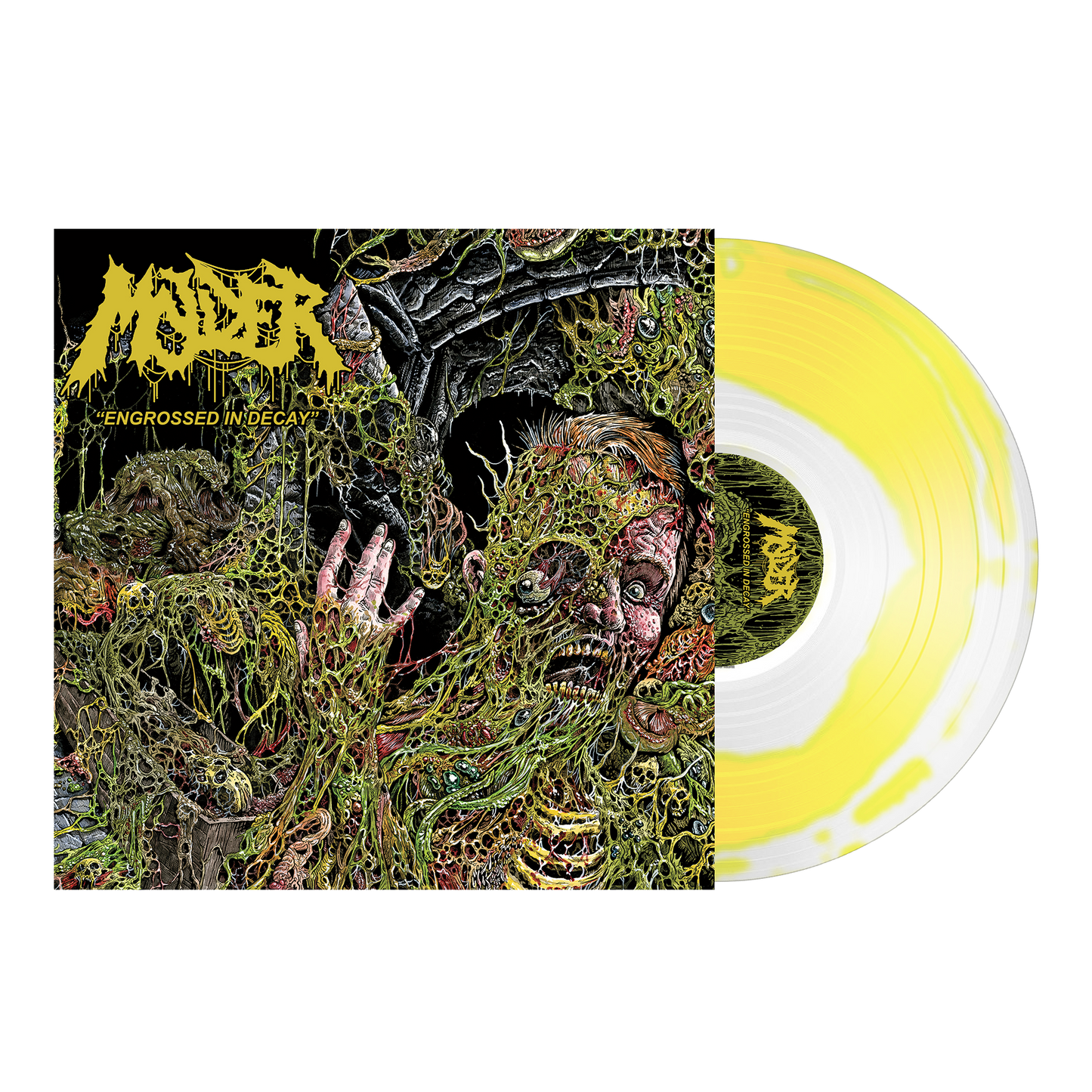 Molder - Engrossed In Decay - Bone White w/Yellow Swirl LP