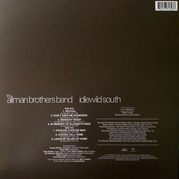 The Allman Brothers Band - Idlewild South - LP