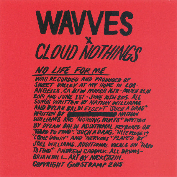 Wavves / Cloud Nothings - No Life For Me freeshipping - Transcending Records