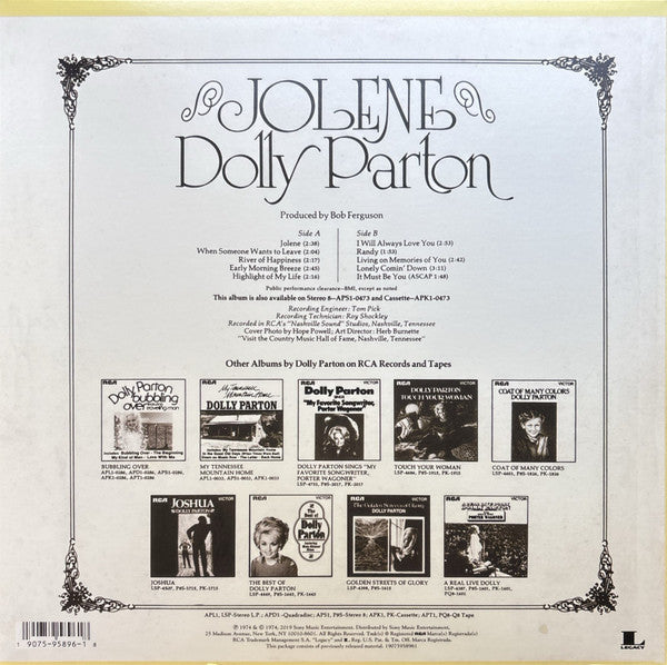 Dolly Parton - Jolene - LP