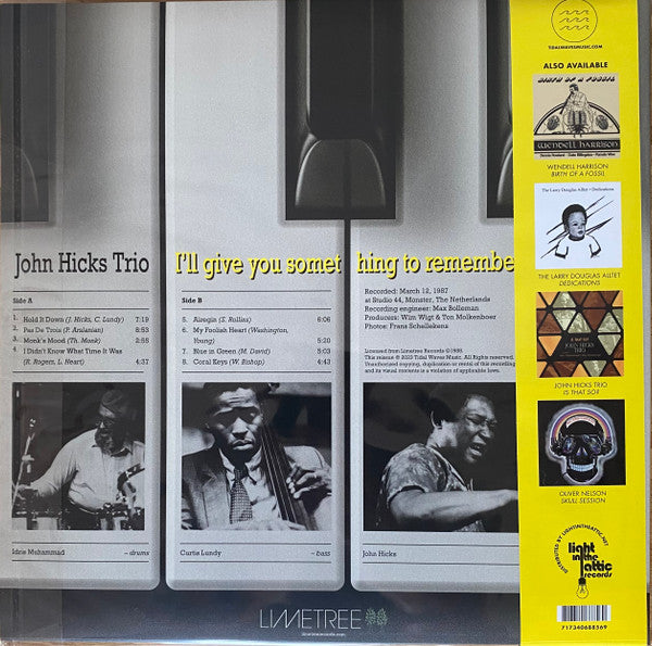 John Hicks Trio - I'll Give You Something To Remember Me By... - LP