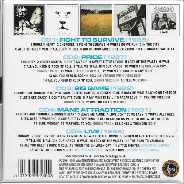 White Lion - All You Need Is Rock 'N' Roll (The Complete Albums 1985-1991) - CD Box Set