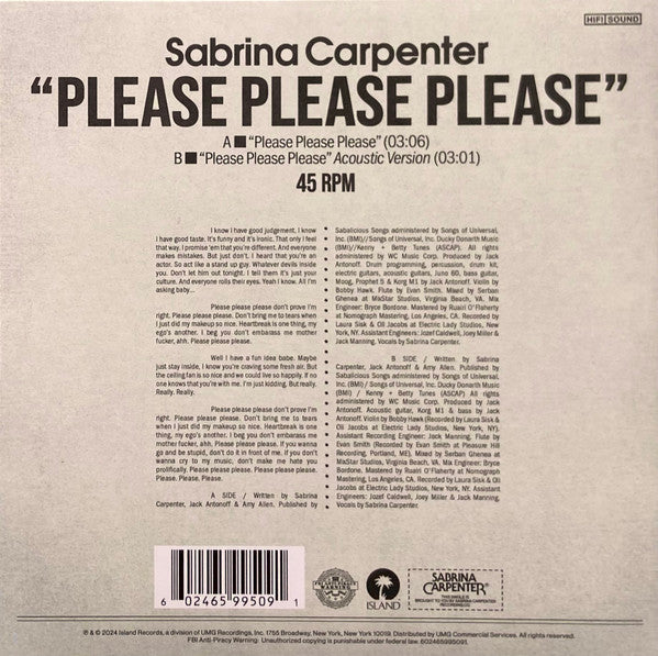 Sabrina Carpenter - Please Please Please - LP