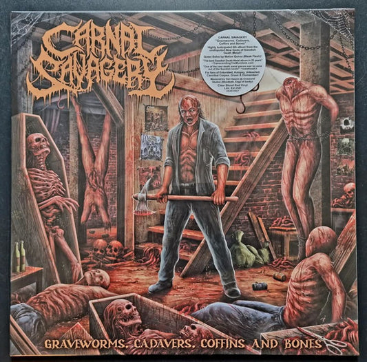 Carnal Savagery - Graveworms, Cadavers, Coffins and Bones - LP